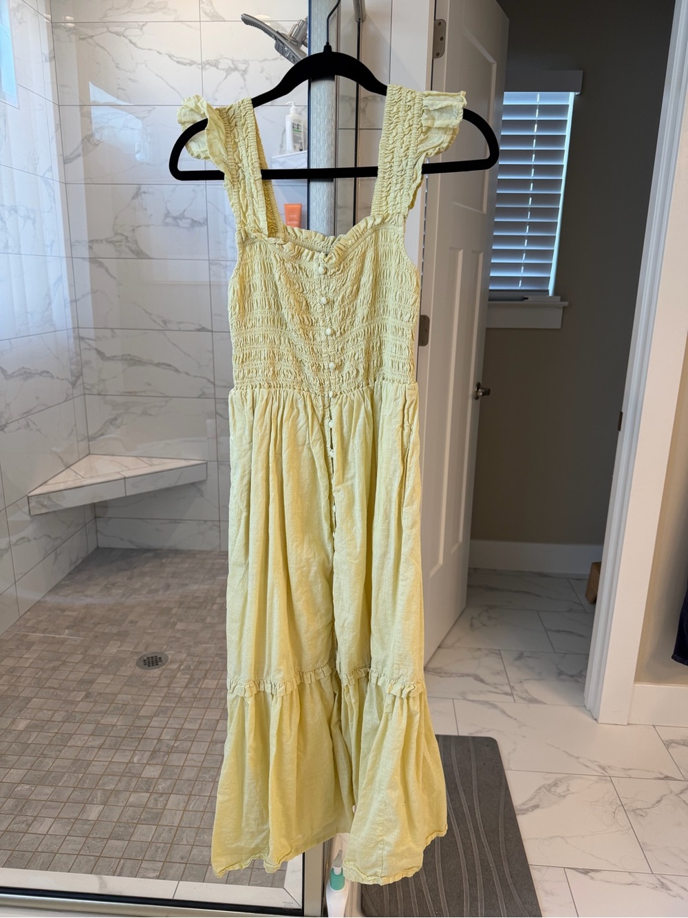 Anthropologie Peregrine Pale Yellow Smocked Summer Dress
